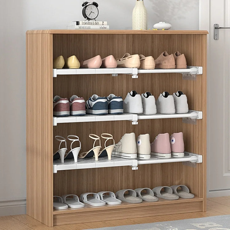 5pcs Adhesive Shelf Support Plastic Closet Cabinet Shelf Support Clip Punch Free Wall Hanger Sticker, Long Double Row Partition Tray