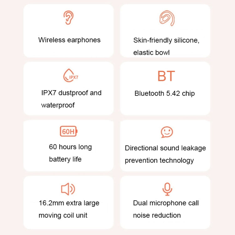 JS911 OWS Ear-mounted Dual-mic Call Noise Reduction LED Digital Display Bluetooth Earphones