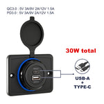 Car Ship Modified Waterproof USB Socket Charger, UCC-350 AC3.1A Total 3.1A 15.5W