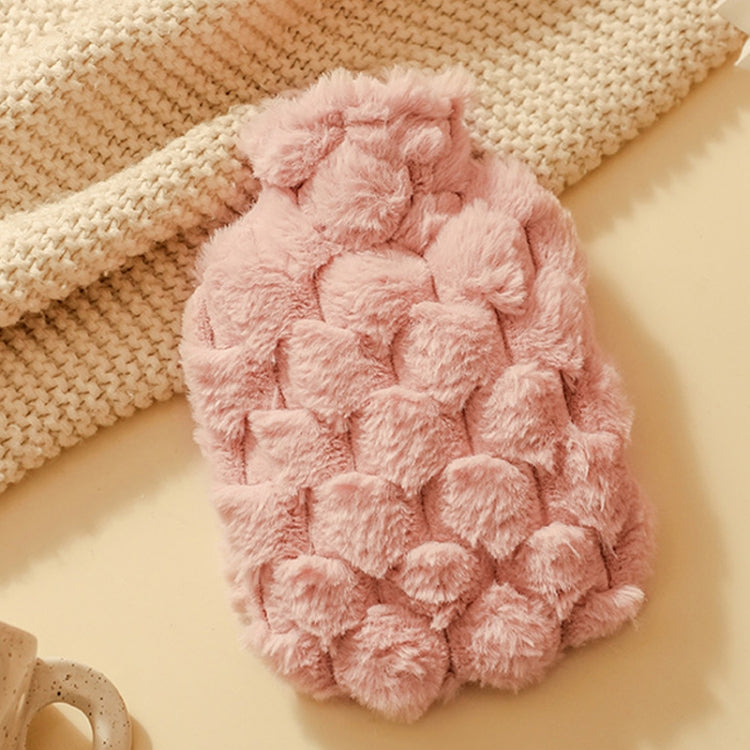 Imitation Rabbit Fur Water-filled PVC Explosion-proof Hot Water Bag for Cold / Hot Compresses, Pink 500ml, Green 500ml, Blue 500ml, Pink 1000ml, Green 1000ml, Blue 1000ml