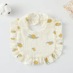Baby Feeding Bib Ruffle Infants Saliva Towel Soft Cotton Burp Cloth, Yellow Lemon, Rabbit, Yellow Orange, Peach Heart, Mushroom Rabbit, Leaf Fruit, Little Pink Rabbit, Love, Dutch Flower, Floral, Pink Rose, Squirrel, Rainbow, Little Tiger              ...