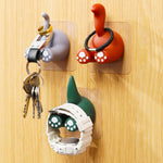 Cartoon Animal Punch-free Hook Traceless Plug Holder Bathroom Cute Toothbrush Hanger, Dinosaur Tail, Cat Tail, Lattice Tail, Corgi Tail, Duck Tail