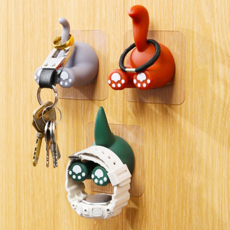 Cartoon Animal Punch-free Hook Traceless Plug Holder Bathroom Cute Toothbrush Hanger, Dinosaur Tail, Cat Tail, Lattice Tail, Corgi Tail, Duck Tail