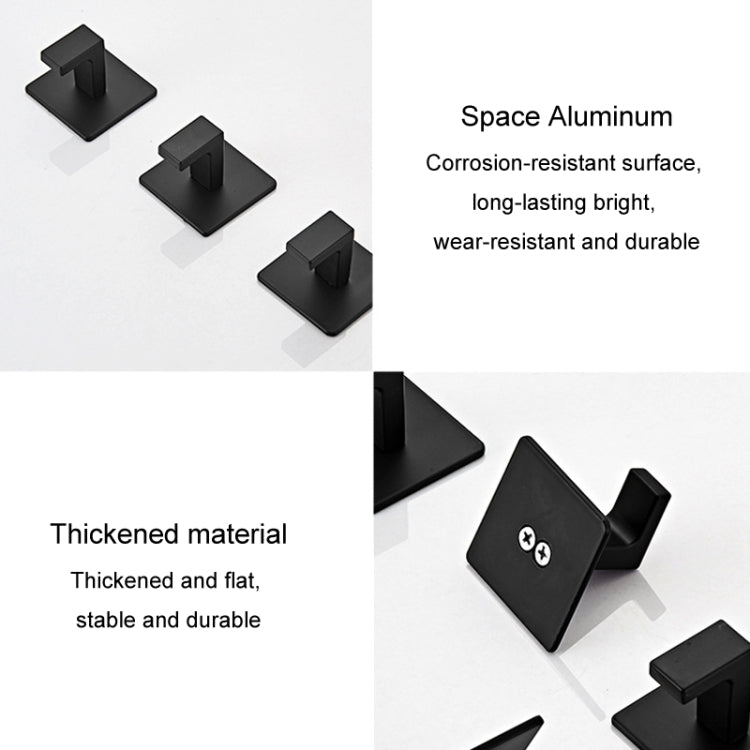 Thickened Solid Hooks Toilet Clothes Hooks Aluminum Free Perforation Wall Clothes Hat Hanger, 9524