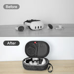 JYS-MQ018 For Apple Vision Pro / Meta Quest 3 VR Glasses Storage Bag Anti-fall and Anti-scrape Portable Bag, Black, Grey