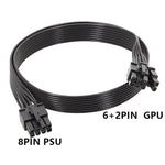 For Corsair 18AWG Flat Cable Power Module Cable Graphics Card Module Cable 8Pin To 8Pin 6+2, 50cm For Corsair, 60cm For Corsair