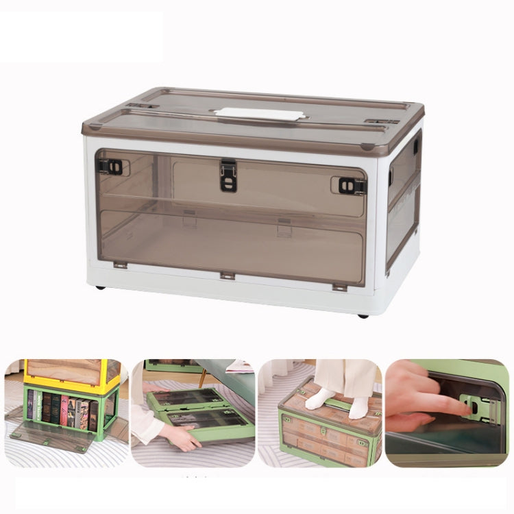 Folding Plastic Storage Box Stackable Storage Organizer with Wheels, White  37 x 26.5 x 22 cm, Yellow  37 x 26.5 x 22 cm, Green  37 x 26.5 x 22 cm, White Wooden Lid  37 x 26.5 x 22 cm, Yellow Wooden Lid  37 x 26.5 x 22 cm                               ...