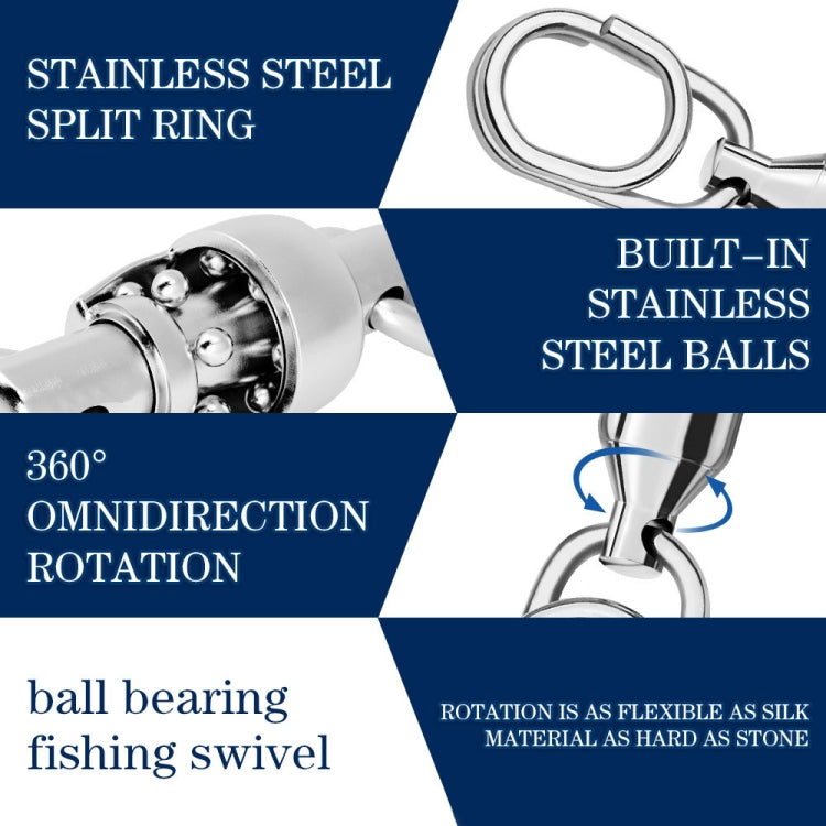 5pcs /Pack PROBEROS DAC006 Lure Baits 8-Type Rings Connector High-Speed Bearing Swivel Oval Pin Fishing Gear Accessories, 22mm, 23mm, 25mm, 30mm, 35mm