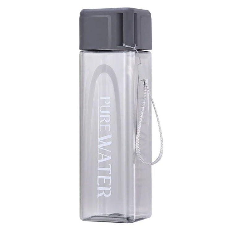 Simple Square Mug Portable Leak-Proof Plastic Cup Sports Camping Bottle, 500ml