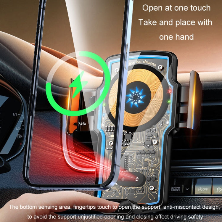 Car Magsafe Wireless Charger Transparent Induction 120W Fast Charging Universal Mobile Phone Bracket, Wireless Charger Mobile Phone Bracket