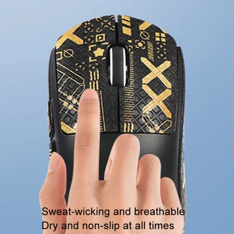 For Logitech GPW 2-Generation Mouse Anti-Slip Stickers Absorb Sweat Paste, White Print Half Surround, Black Gold Print Half Surround, Black Print Half Surround, Black Print Fully Surround, White Print Fully Surround, Black Gold Fully Surround