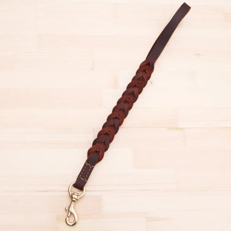 Leather Pet Leash Short Pull Rope Dog Chain, 1.8x50cm