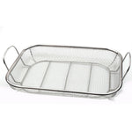 Stainless Steel Square BBQ Basket Heightened Handle Anti-scalding Grill Basket, 42.5x28x10.5