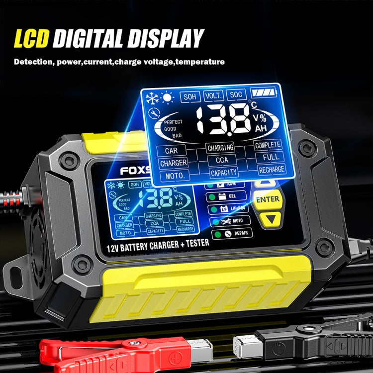 FOXSUR Cars Motorcycles 12V Lithium Cattery Charger With Battery Detection, US Plug, EU Plug, UK Plug, AU Plug