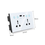 Graffiti Smart Socket With Switch USB+Type-C Dual Port Remote Control Socket, UK Plug, Wifi White, Wifi Black, ZigBee White, ZigBee Black