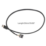 Motherboard USB 9Pin To Type-C Straight Data Double Shielded Cable, 50cm Straight