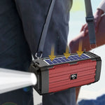 BDL-187 LED Light Solar Wireless Bluetooth Speaker Portable Outdoor Camping FM Radio