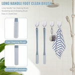 Foot Washing Brush Dry and Wet Toe Cleaning and Anti-Itch Brush, Short Bristle, Long Bristle