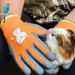 1pair TPE Children Cartoon Gloves Hamster Parrot Anti-scratch Bite Student Gardening Protective Anti-slip Wear-resistant Gloves, S Orange, S Blue, S Yellow, M Orange, M Blue, M Yellow, L Orange