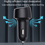 65W Dual Port A+C High Power Car Fast Charger Auto Cigarette Lighter, S-31