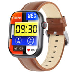 F70  2.1 Inch Screen Smart Watch With Blood Sugar/Blood Oxygen Monitoring /SOS Alarm/100+ Sports Modes, Black Silicone, Black Pink, Black Gray, Black 3-bead Steel, Black Milan, Black Leather, Black Brown Leather, Black Bamboo, Black SIlver 3-bead