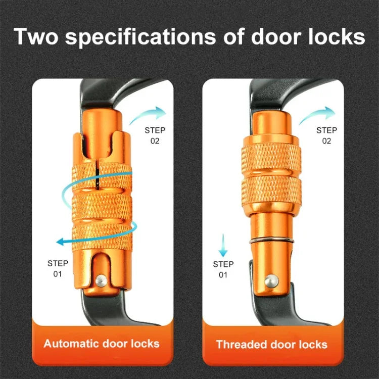 XINDA XD-8128 Outdoor Rock Climbing Load-bearing Carabiner Survive Kits, Automatic-Gray, Automatic-Black, Threaded-Gray, Threaded-Black, Threaded-Orange, Threaded-Blue, Threaded-Dark Green