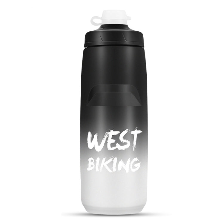WEST BIKING 750ML Bicycle Water Bottle Portable Outdoor Cycling Water Cup, White Pink Gradient, Black Gray Gradient, Blue Gradient, Dark Green Gradient, Green Pink Gradient, Yellow Green Gradient, Black Green Gradient, Black Red Gradient
