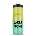 WEST BIKING 750ML Bicycle Water Bottle Portable Outdoor Cycling Water Cup, White Pink Gradient, Black Gray Gradient, Blue Gradient, Dark Green Gradient, Green Pink Gradient, Yellow Green Gradient, Black Green Gradient, Black Red Gradient