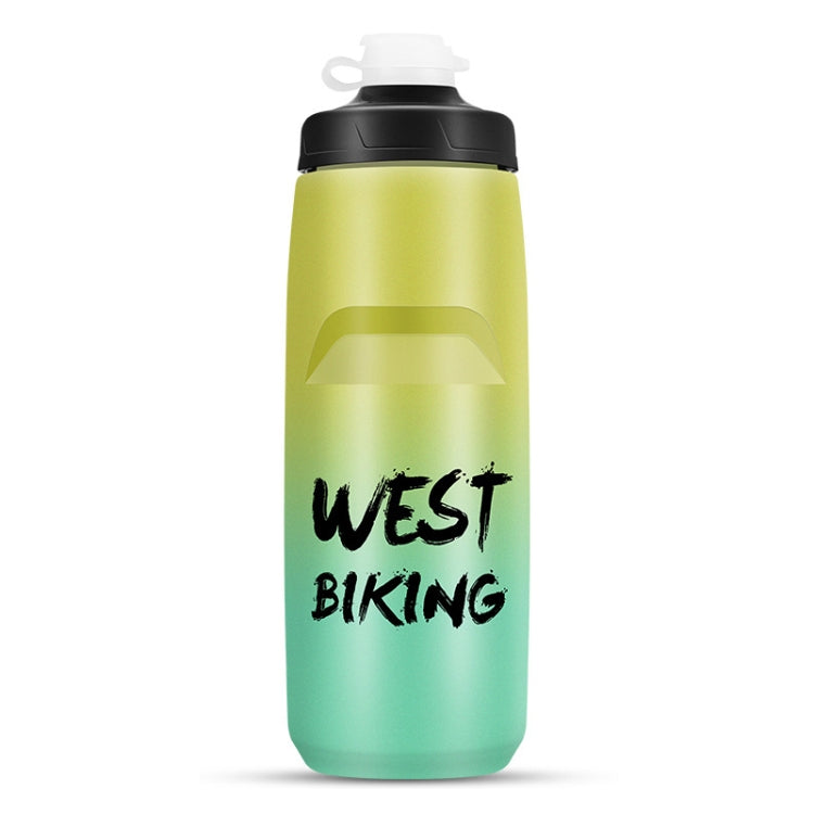 WEST BIKING 750ML Bicycle Water Bottle Portable Outdoor Cycling Water Cup, White Pink Gradient, Black Gray Gradient, Blue Gradient, Dark Green Gradient, Green Pink Gradient, Yellow Green Gradient, Black Green Gradient, Black Red Gradient