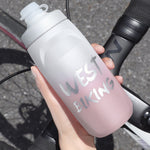 WEST BIKING 750ML Bicycle Water Bottle Portable Outdoor Cycling Water Cup, White Pink Gradient, Black Gray Gradient, Blue Gradient, Dark Green Gradient, Green Pink Gradient, Yellow Green Gradient, Black Green Gradient, Black Red Gradient