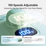 JisuLife Stroller Fan Life2S High Speed Energy Saving Stroller Mini Fan Octopus Bladeless Swingable Head Air Purifying Fan, Life2S