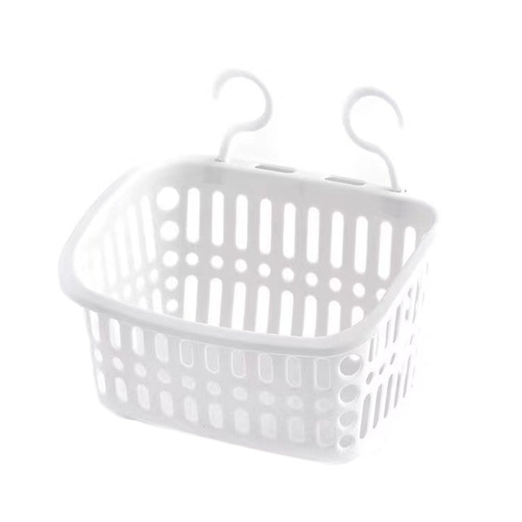 Plastic Hanging Basket With Hook Kitchen Storage Drain Basket Shelf Bathroom Organizer, Small Grey, Small Beige, Large Grey, Large Beige