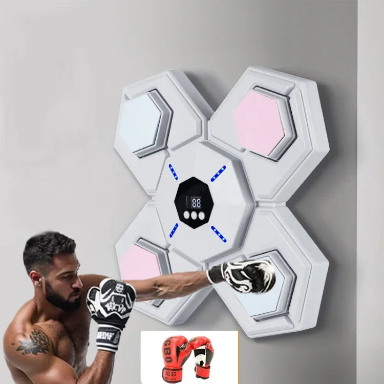 Bluetooth Music Boxing Machine Countable Rechargeable Fitness Equipment, Without Gloves Pink Blue, With Adult Gloves Pink Blue, With Child Golves Pink Blue, With Adult & Child Gloves Pink Blue, Without Gloves Blue, With Adult Gloves Blue