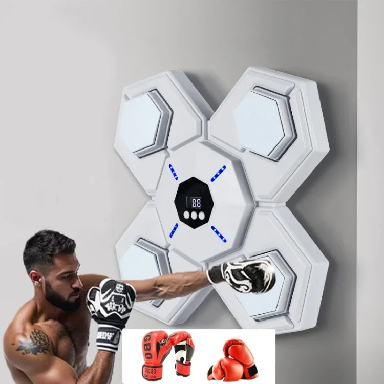 Bluetooth Music Boxing Machine Countable Rechargeable Fitness Equipment, Without Gloves Pink Blue, With Adult Gloves Pink Blue, With Child Golves Pink Blue, With Adult & Child Gloves Pink Blue, Without Gloves Blue, With Adult Gloves Blue