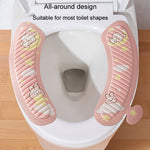 EVA Adhesive Toilet Pad Four Seasons Universal Cartoon Cute Waterproof Toilet Sticker, Gray Sunflower, Pink Moon Rabbit