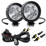 12W 9-30V Car Mixed Light Work Light With Wire Set, Square, Round