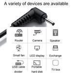 JINGHUA U550C USB To DC Charging Cable Small Appliance Power Cord, 3.5mm, 5.5mm