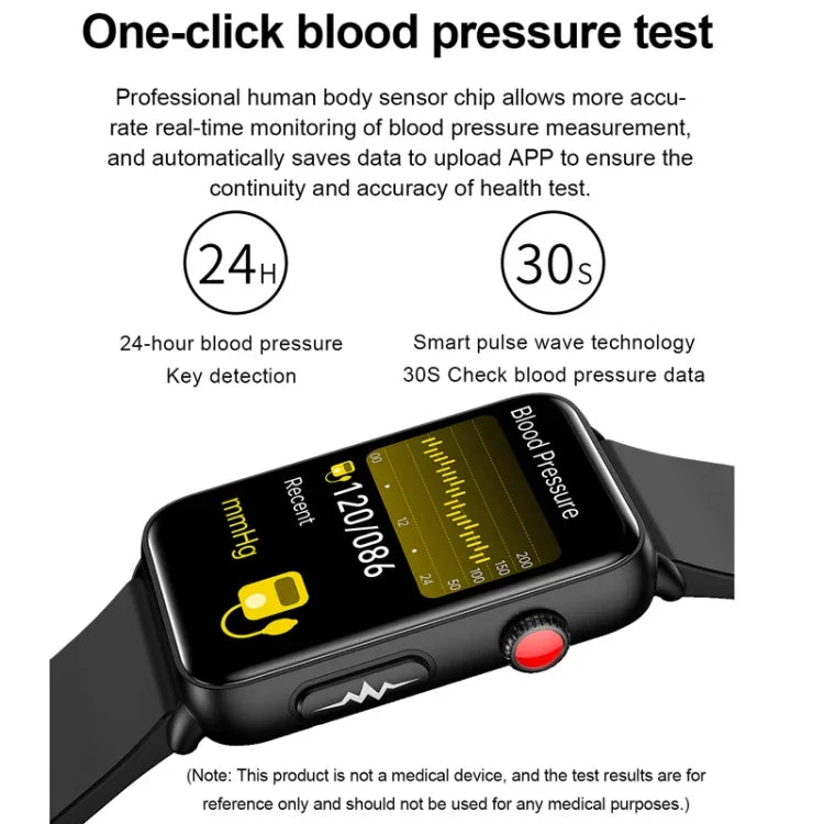 Smart Watch Ring ECG Temperature Heart Rate Blood Pressure Health Bluetooth Talking Watch, Black Silicone, Red Silicone, Blue Silicone, Black Leather, Brown Leather
