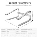 Desktop Aluminum Alloy Heightened Heat Dissipation Laptops Stand, for 13-17 inch