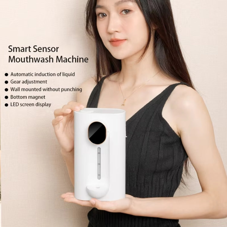540ml  Automatic Mouthwash Dispenser 3 Levels Quantitative with 2 Magnetic Cups, S7 White, S7 Black