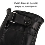 Fall Winter Men Leather Gloves PU Velvet Warm Riding Driving Touchscreen Gloves, Average