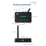 D9 2-in-1 Old-fashioned Audio Car Bluetooth Receiver Transmitter NFC Music Bluetooth Adapter, D9 2-in-1