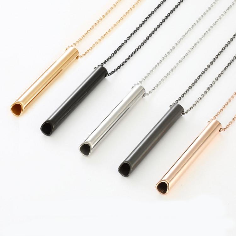 Personalised 3D Decompression Breather Necklace Stainless Steel Adjustable Whistle Necklace