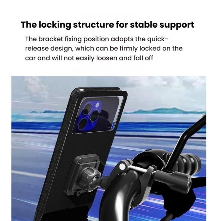 Bicycle Holder Waterproof Pouch Bag Bike Motorcycle Handlebar Mirror Phone Stand Mount, L, XL