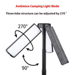 Retractable Camping Lantern Rechargeable Flashlight 25.2-51.8cm Adjustable Height