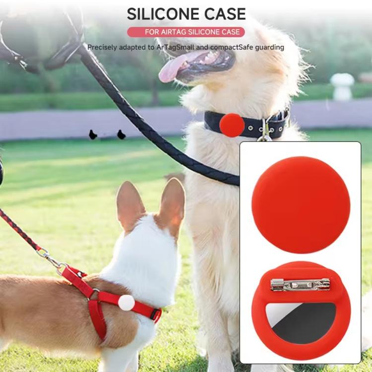 For AirTag 2nd Gen / AirTag 1st Gen Tracker Round Silicone Case With Safety Pins Hidden Inside Clothes Shoes