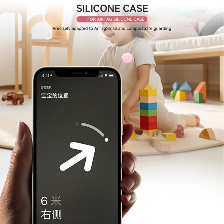 For AirTag 2nd Gen / AirTag 1st Gen Tracker Round Silicone Case With Safety Pins Hidden Inside Clothes Shoes
