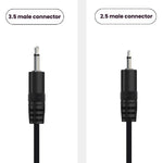 Mono Cable 2Pin AUX Single Head Cable Speaker Audio Power Cord Audio Cord, Length: 25cm, 2.5mm Male, 2.5mm Female, 3.5mm Male, 3.5mm Female