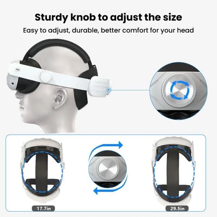 For Meta Quest 3 / 3S Adjustable Headband No Face Pressure VR Head Strap Accessories