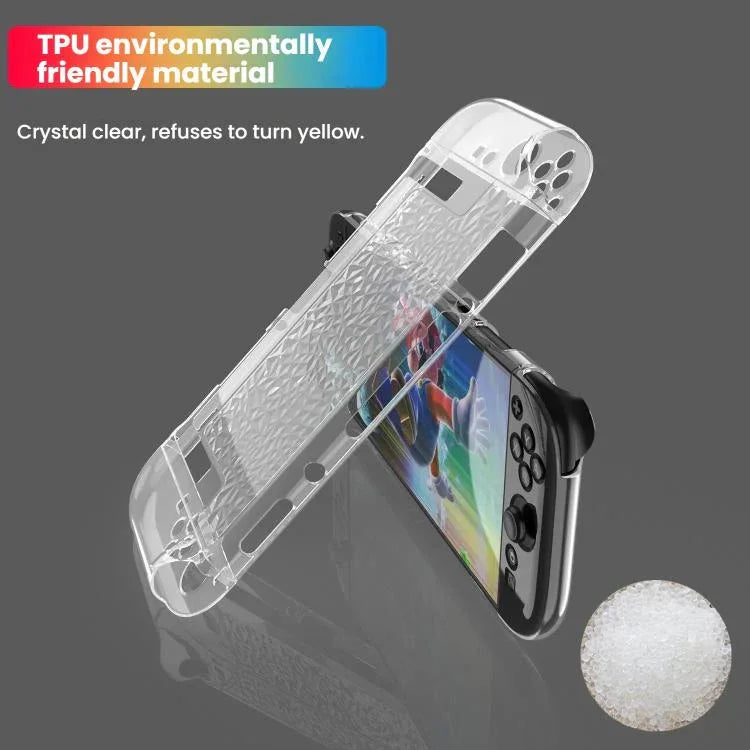 For Nintendo Switch 2 TPU+PC Split Transparent Case Cover Shockproof Shell, TPU+PC Diamond Split Case